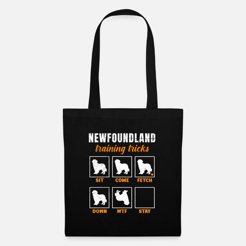 Newfie Owner NEWFOUNDLAND TRAINING TRICKS - Tote Bag - black