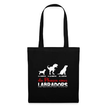 Propriétaire du Labrador LES PHASES D’UN LABRADOR Cool - Sac en tissu - noir - Devant