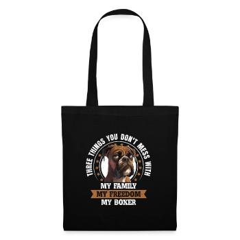 Boxer Dog Dad THREE THINGS YOU LEAVE ALONE - Tote Bag - black - Front