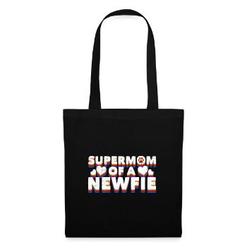 Neufundländer SUPERMOM OF A NEWFIE Lustiges - Stoffbeutel - Schwarz - Vorne