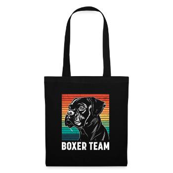 Allemand Boxer Chien Papa BOXER TEAM Drôle - Sac en tissu - noir - Devant