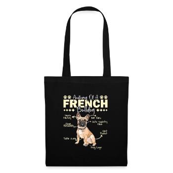 Frenchie ANATOMY OF A FRENCH BULLDOG Funny - Tote Bag - black - Front