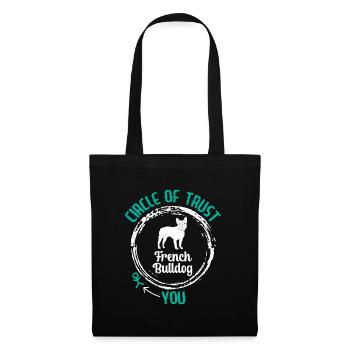 Bouledogue Français CERCLE DE CONFIANCE Têtu - Sac en tissu - noir - Devant