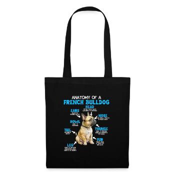 Bulldog Owner Anatomy of a French Bulldog - Tote Bag - black - Front