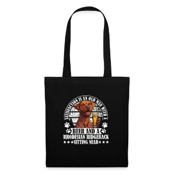 Chien papa BIÈRE ET RHODESIAN RIDGEBACK Drôle - Sac en tissu - noir - Devant