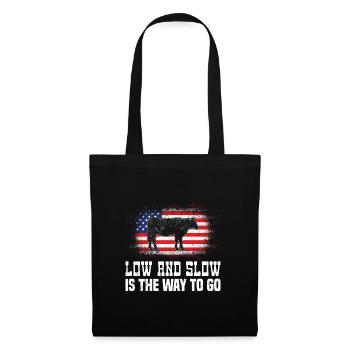 Fun BBQ LOW AND SLOW THE WAY TO GO Barbecue - Tote Bag - black - Front