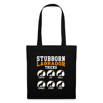 Propriétaire de Labrador ASTUCES DE LABRADOR TÊTU - Sac en tissu - noir - Devant