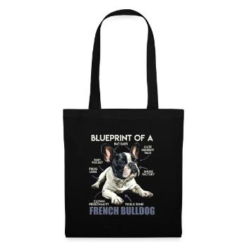 Frenchie owner BLUEPRINT OF A FRENCH BULLDOG - Tote Bag - black - Front