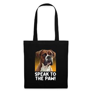Boxeur allemand PARLEZ AVEC LA PATTE ! Chien boxeur - Sac en tissu - noir - Devant