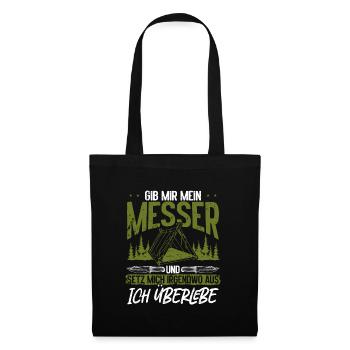Tenue de bushcraft Survie Camping Bushcrafting - Sac en tissu - noir - Devant