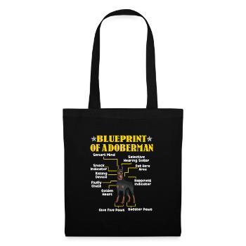 Doberman Dogs BLUEPRINT OF A DOBERMAN Funny - Tote Bag - black - Front