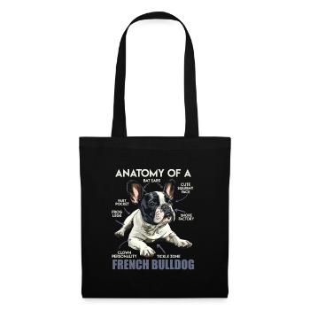 Frenchie Beisitzer Anatomy of a French Bulldogg - Stoffbeutel - Schwarz - Vorne