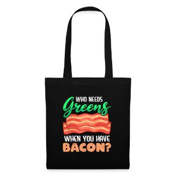 Drôle de mangeur de viande qui a besoin de légumes verts Avoir du bacon - Sac en tissu - noir - Devant