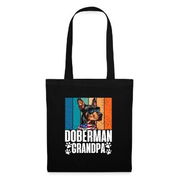 DOBERMAN GRANDPA Propriétaire de chien Vintage Vieux - Sac en tissu - noir - Devant
