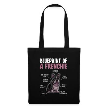 French Bulldog Blueprint of a Frenchie - Tote Bag - black - Front