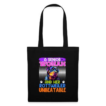 Rottie SENIOR WOMAN AND HER ROTTWEILER UNBEATABLE - Tote Bag - black - Front