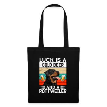 Rottweiler owner LUCK IS A COLD BEER AND A - Tote Bag - black - Front