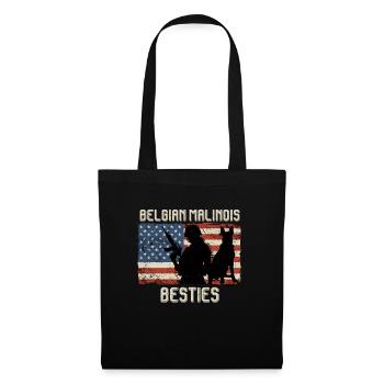 Malinois USA BELGIAN MALINOIS BESTIES America - Sac en tissu - noir - Devant