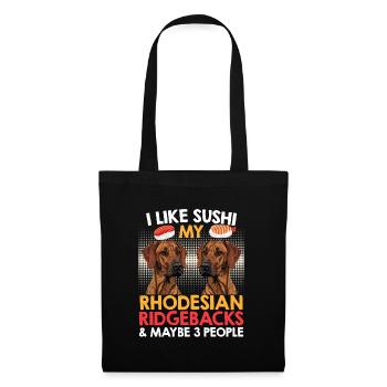 Ridgeback Dog LIKE SUSHI MY RHODESIAN RIDGEBACK - Sac en tissu - noir - Devant