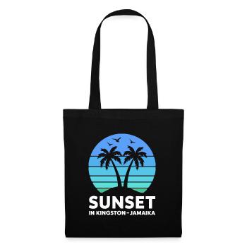 Coucher de soleil à Kingston, Jamaïque, vacances Palmiers - Sac en tissu - noir - Devant