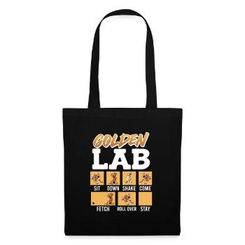 Labrador Retriever GOLDEN LAB COMMANDS Funny - Tote Bag - black - Front