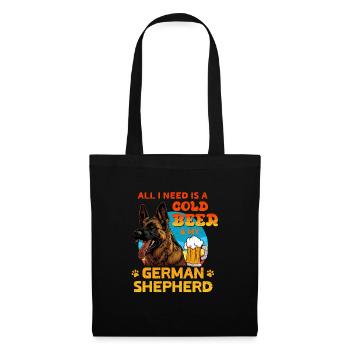 German Shepherd ALL I NEED IS COLD BEER AND - Tote Bag - black - Front