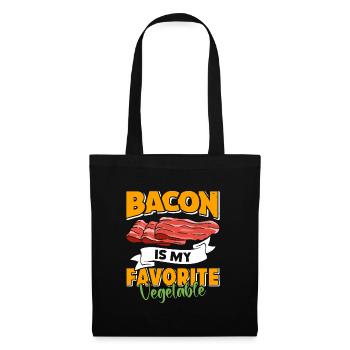 Anti Vegan BACON IS MY FAVORITE VEGETABLE Funny - Tote Bag - black - Front