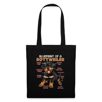 Rottie BLUEPRINT OF A ROTTWEILER Besitzer Lustiges - Stoffbeutel - Schwarz - Vorne
