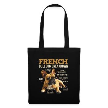 Frenchie FRENCH BULLDOG BREAKDOWN Drôle - Sac en tissu - noir - Devant