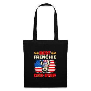 Bouledogue français MEILLEUR PAPA FRENCHIE DE TOUS LES TEMPS ÉTATS-UNIS - Sac en tissu - noir - Devant