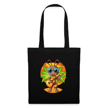 Funny Ant Cartoon Summer Beach Sunglasses Guitar - Tote Bag - black - Front