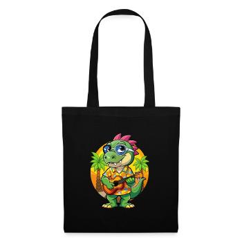 Lustige Dinosaurier Cartoon Sommer Strand Sonnenbrille - Stoffbeutel - Schwarz - Vorne