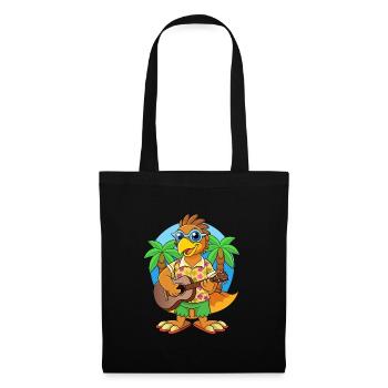 Lustige Falke Cartoon Sommer Strand Sonnenbrille Gitarre - Stoffbeutel - Schwarz - Vorne