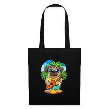 Funny Pug Dog Cartoon Summer Beach Sunglasses - Tote Bag - black - Front