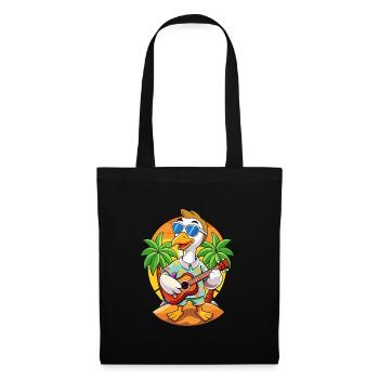 Drôle Cygne Dessin Animé Plage D’été Lunettes De Soleil Guitare - Sac en tissu - noir - Devant