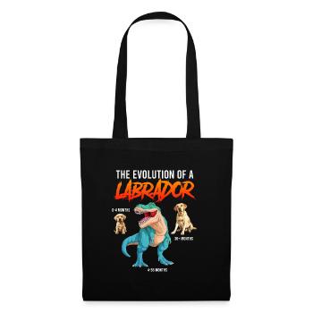 Labrador Fan L’ÉVOLUTION D’UN LABRADOR Dino - Sac en tissu - noir - Devant