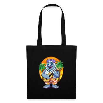 Drôle Yeti Dessin Animé Plage D’été Lunettes De Soleil Guitare - Sac en tissu - noir - Devant