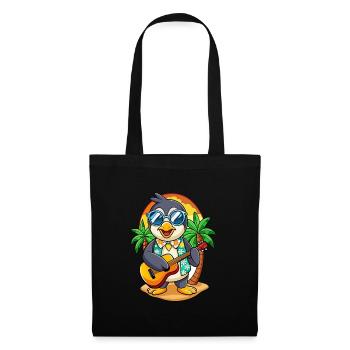 Funny Penguin Summer Beach Sunglasses Hawaiian - Tote Bag - black - Front