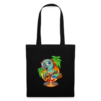 Drôle de perroquet d’été plage lunettes de soleil hawaïenne - Sac en tissu - noir - Devant