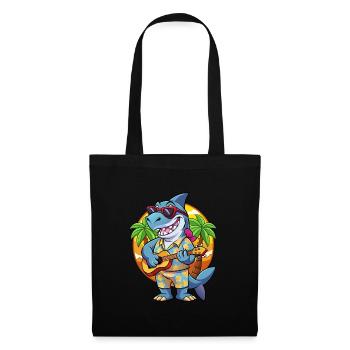 Funny Shark Summer Beach Sunglasses Hawaiian - Tote Bag - black - Front