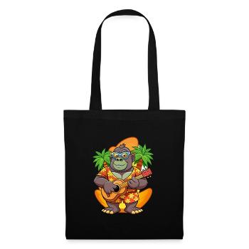 Lustige Gorilla Sommer Strand Sonnenbrille Hawaiianisch - Stoffbeutel - Schwarz - Vorne