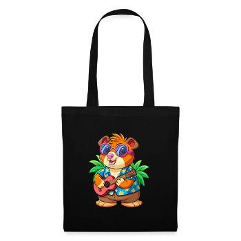 Drôle Cochon D’Inde Lunettes De Soleil De Plage D’été Hawaïen - Sac en tissu - noir - Devant
