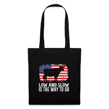 Fun BBQ LOW AND SLOW THE WAY TO GO Barbecue - Tote Bag - black - Front