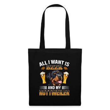Rottie ALL I WANT IS BEER AND MY ROTTWEILER - Tote Bag - black - Front