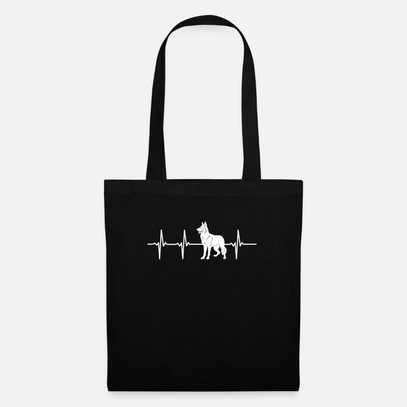 German Shepherd HEARTBEAT German Shepherds - Tote Bag - black