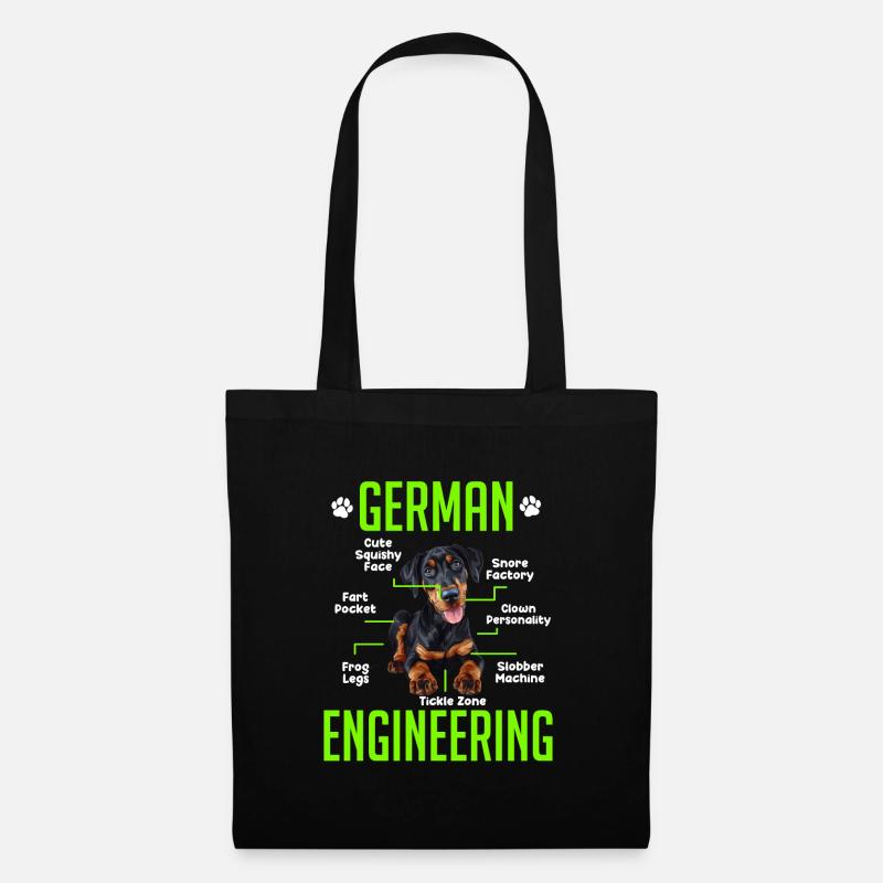 Dobermans GERMAN ENGINEERING Funny - Tote Bag - black