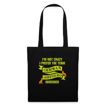Berger allemand JE NE SUIS PAS FOU ALLEMAND - Sac en tissu - noir - Devant