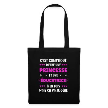 educatrice - Sac en tissu - noir - Devant