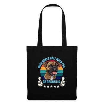 German Boxer THINKS I'M GREAT Retro - Tote Bag - black - Front