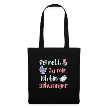 Future maman SOIS GENTILLE AVEC MOI JE SUIS ENCEINTE - Sac en tissu - noir - Devant